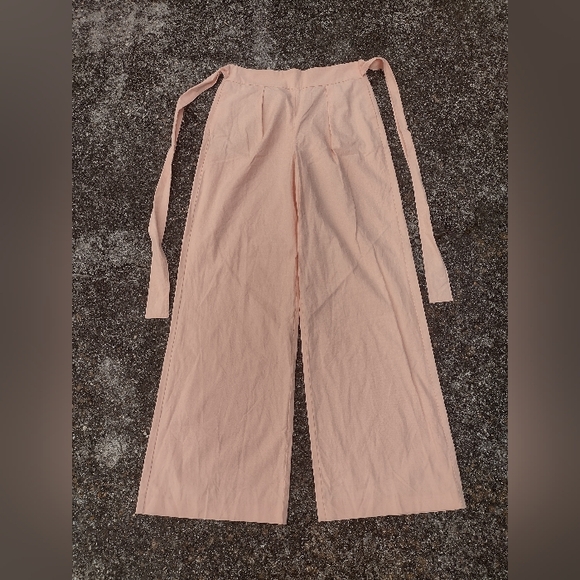 Reiss Malin High Waist Wide Leg Apricot Peach Dress Pants US 8 NWOT - Picture 2 of 11